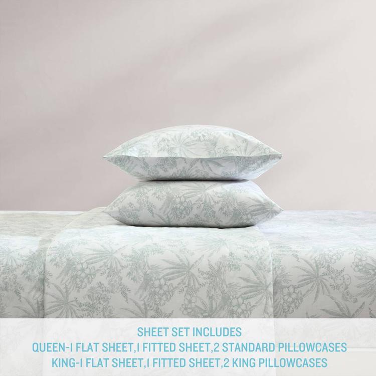 Tommy Bahama Pen And Ink Palm 200TC 4pc. Cotton Percale Sheet Set
