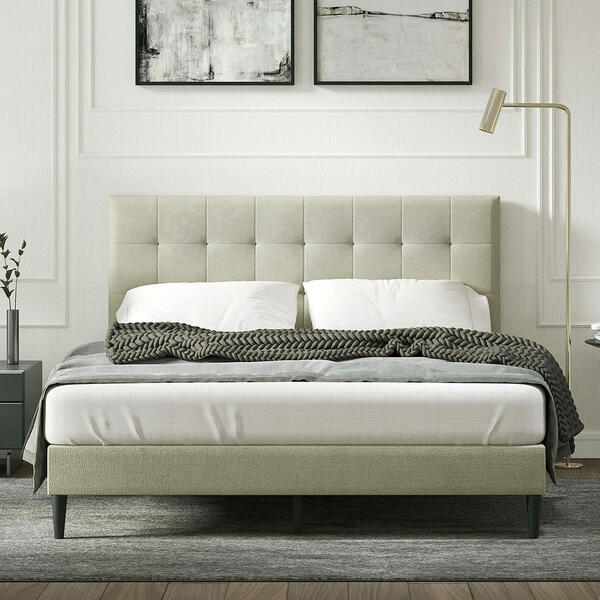 Kaya Upholstered Platform Bed w/ Headboard - image 