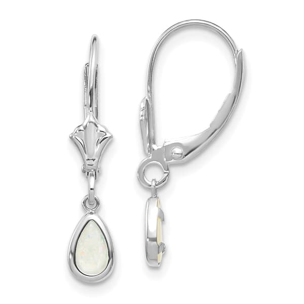 Gemstone Classics(tm) 14kt. Pear Opal Dangle Earrings - image 