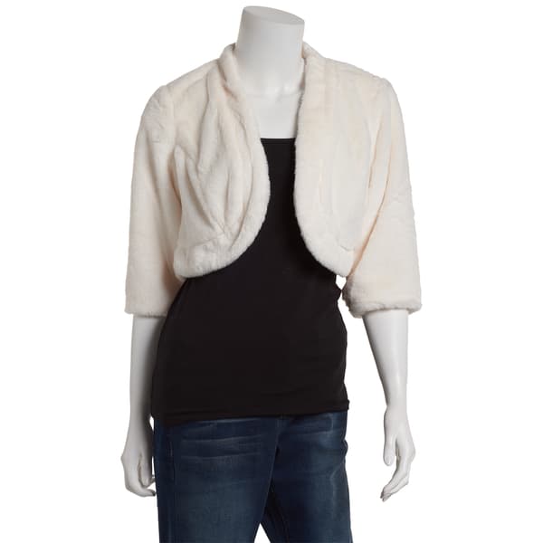 Womens Rabbit Rabbit Rabbit Faux Fur Shrug