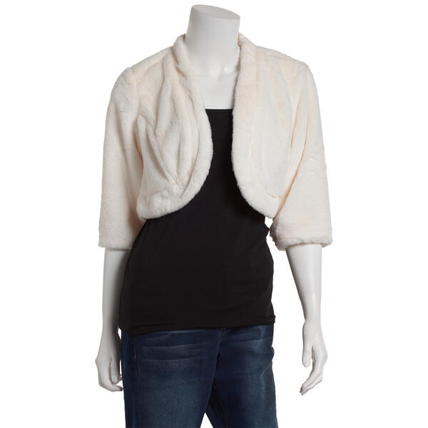 Womens Rabbit Rabbit Rabbit Faux Fur Shrug - image 