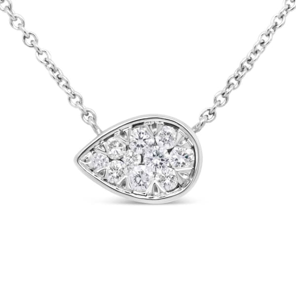 Haus of Brilliance 14kt. White Gold Diamond Teardrop Pendant