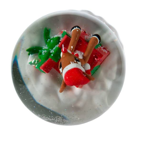 Kurt Adler 100mm Rudolph In Present Water Globe