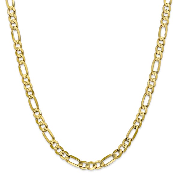 Mens Gold Classics&#8482; 10kt. 6mm 7in. Concave Figaro Chain Bracelet