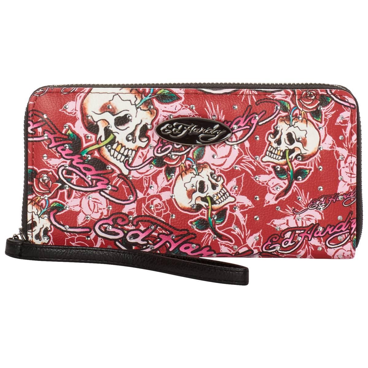 Womens Ed Hardy Heloise Zip-Around Wallet
