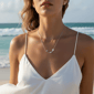 Saffron 0.5ctw. Moissanite Diamond Dolphin Pendant Necklace - image 5