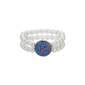 1928 Floral Decal Double Row Stretch Bracelet - Blue - image 1
