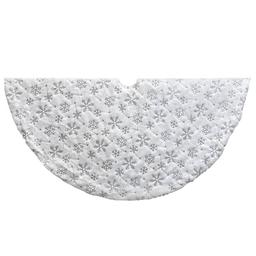 Kurt Adler 48in. White Tree Skirt w/ Snowflake Border