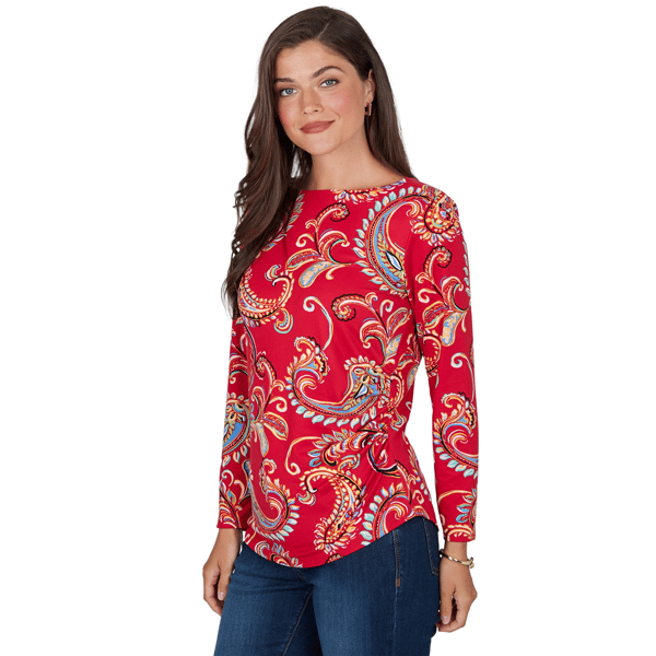 Womens Ruby Rd. Mysterious Romance Whimsical Paisley Tee