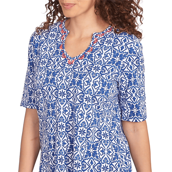 Womens Ruby Rd. Americana Chic Pacific Medallions Tee
