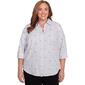 Plus Size Alfred Dunner Wild At Heart Woven Stripe w/ Hearts Top - image 1