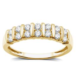 Nova Star(R) 14kt. Gold Plated Lab Grown Diamond Multi Row Band