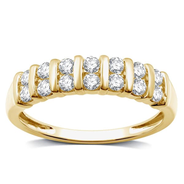 Nova Star(R) 14kt. Gold Plated Lab Grown Diamond Multi Row Band - image 