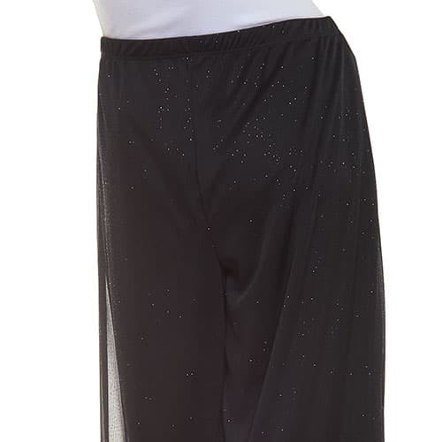 Plus Size MSK Wide Leg Glitter Mesh Layered Pants