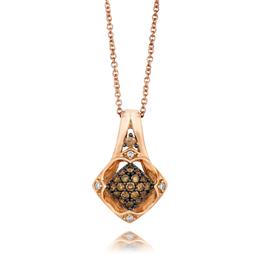 Le Vian(R) Rose Gold Brown & White Diamond Cluster Pendant