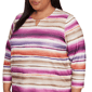 Plus Size Alfred Dunner Urban Legend Watercolor Biadere Blouse - image 5