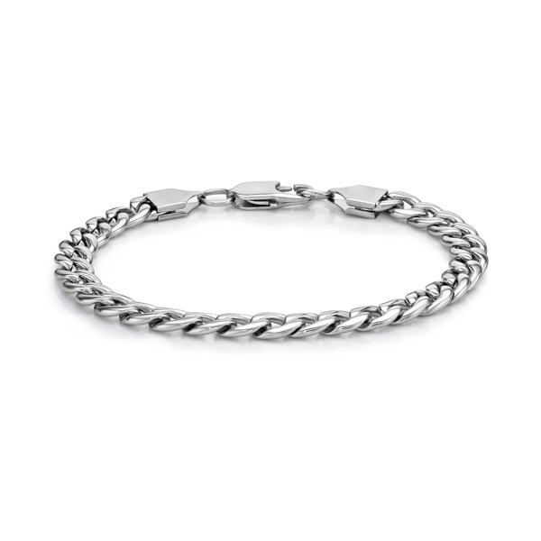 Mens Lynx Stainless Steel 7mm Curb Chain Necklace & Bracelet Set