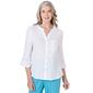 Womens Alfred Dunner  Summer Breeze Woven Solid w/Eyelet Blouse - image 1