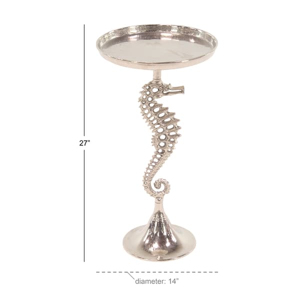 9th & Pike&#174; Aluminum Traditional Coastal Accent Table