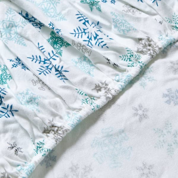 Eddie Bauer Tossed Snowflake Cotton Flannel Sheet Set