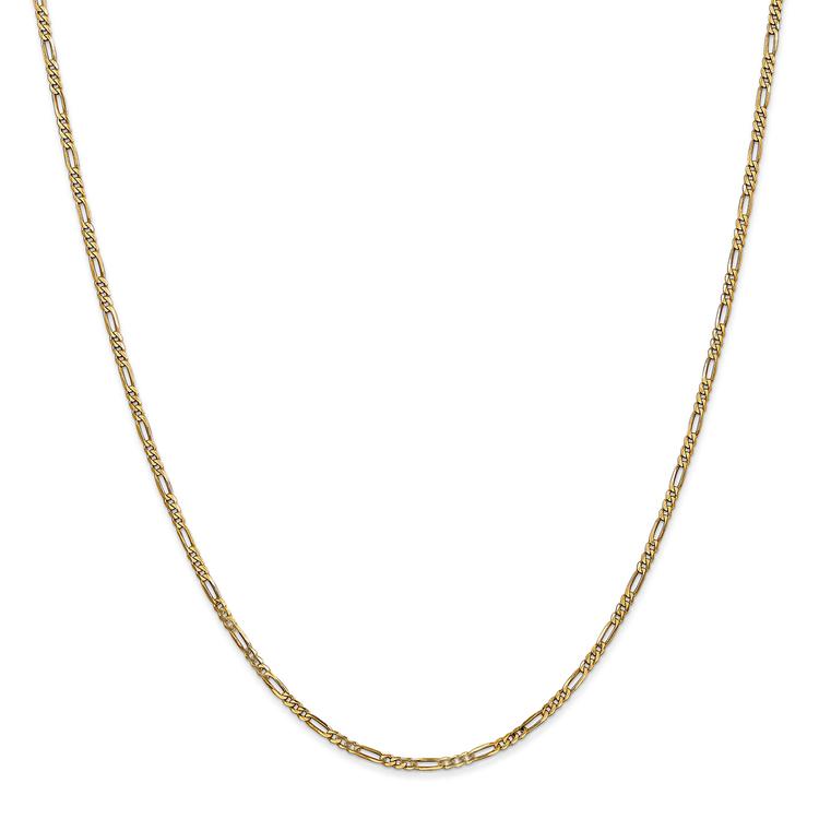 Unisex Gold Classics(tm) 1.80mm. 14k Gold Flat Figaro Chain Necklace