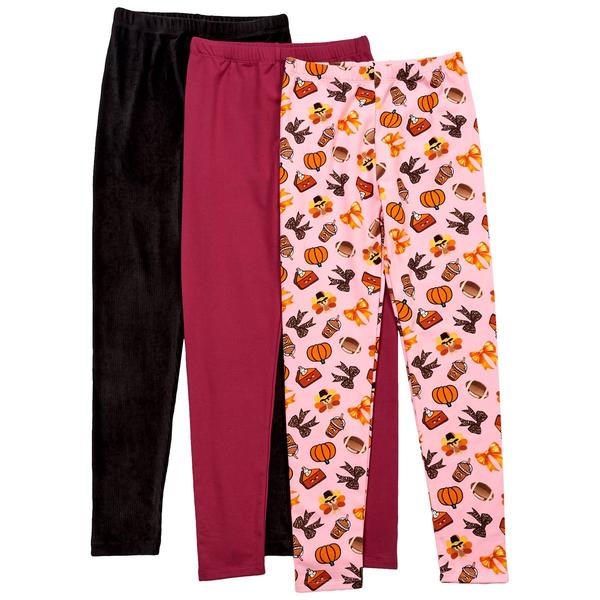 Girls (7-12) Freestyle Revolution 3pk. Fall Brushed/Cord Leggings
