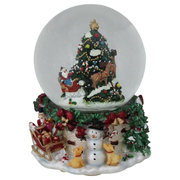Northlight 6.5in. Christmas Tree &amp; Santa Claus Musical Snow Globe - image 