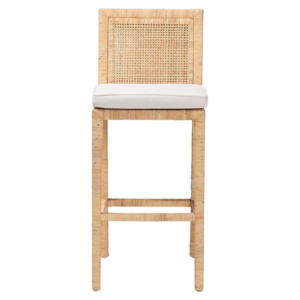 bali & pari Sofia Bohemian Natural Rattan Bar Stool