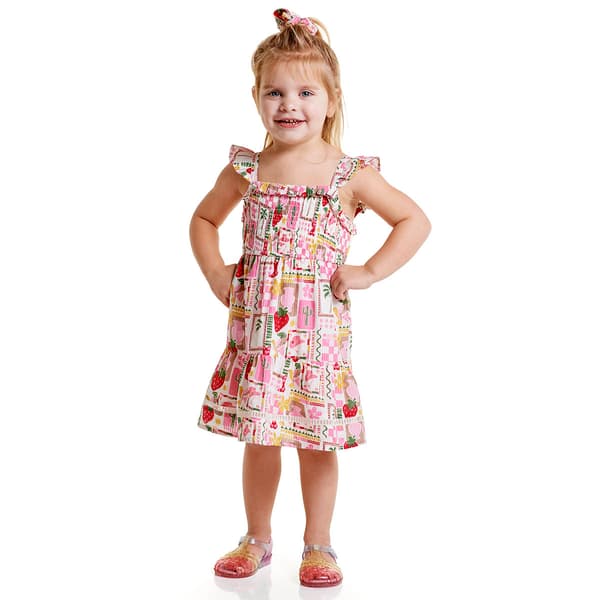 Toddler Girl Kiwi Palm Tree & Fruit Sundress