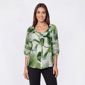 Womens Figueroa & Flower 3/4 Sleeve Balloon Sleeve Leaf Blouse - image 1