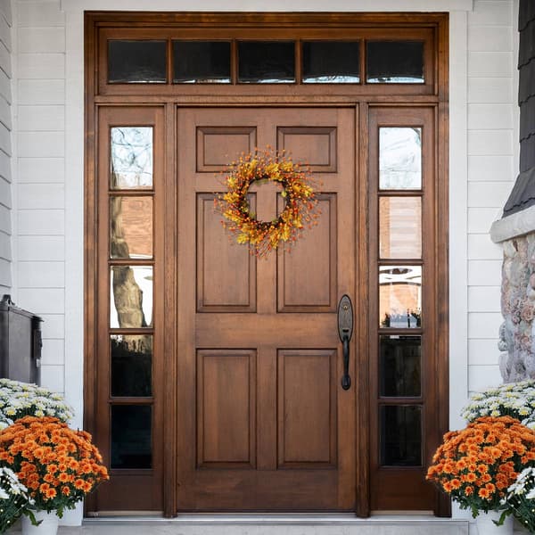 Northlight Seasonal Berries and Leaves Fall Artificial Wreath