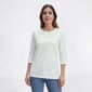 Womens Hasting & Smith 3/4 Sleeve Solid Round Neck Tee - image 3