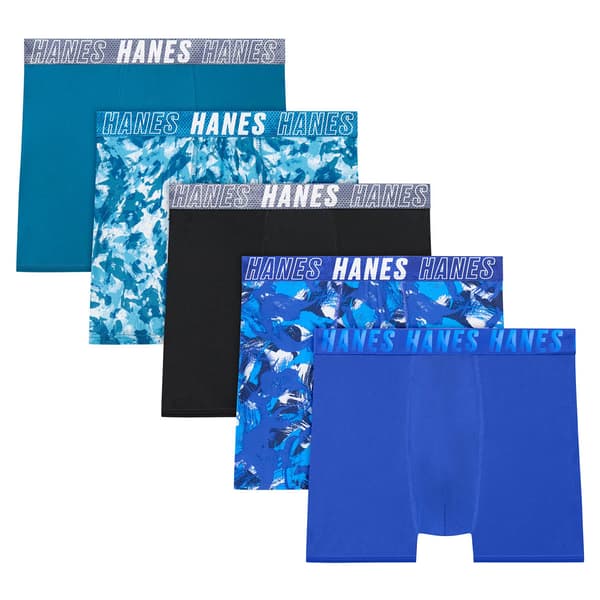 Boys Hanes® 5pk. Breathable Boxer Briefs - Navy/Grey