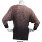 Womens Birch 3/4 Sleeve Ombre Lurex Scoop Neck Keyhole Sweater - image 2