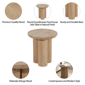 Sagebrook Home Modern Mango Wood Round Accent Table - image 6
