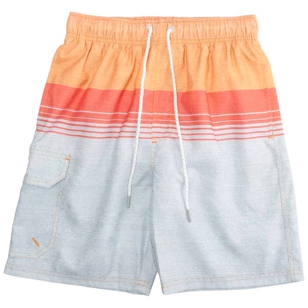 Young Mens SURFZONE&#40;R&#41; Coral Stripes Swim Trunks