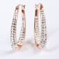 Rose Gold Plated Clear Crystal Hoop Earrings - image 1