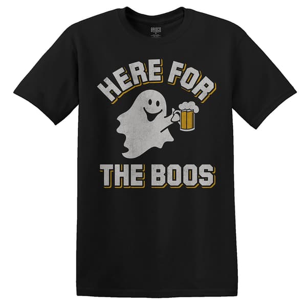 Mens Short Sleeve Here for the Boos Halloween Graphic Tee - image 