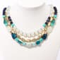 Ashley Cooper(tm) Gold-Tone 3 Row Green/Blue/Metal Bead Necklace - image 1
