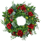 Puleo International 26in. Pre-Lit LED Rose Adorned Wreath - image 1