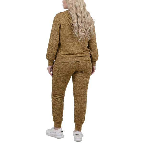 Plus Size NY Collection Long Sleeve Hooded Jogger Set
