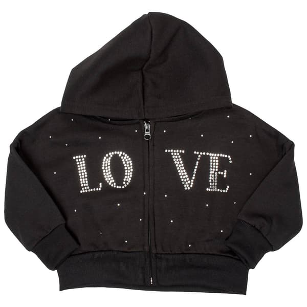 Toddler Girl Star Ride&#40;R&#41; Rhinestone Love Zip Up Hoodie - image 