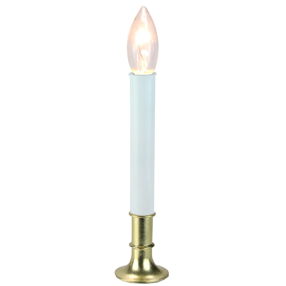 Northlight Seasonal White and Gold Christmas Candle Lamp