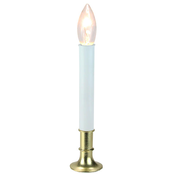 Northlight Seasonal White and Gold Christmas Candle Lamp - image 