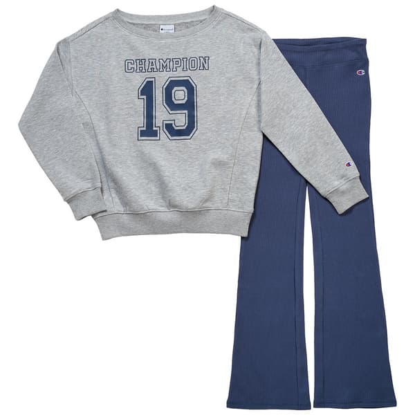 Girls (7-16) Champion® Fleece Lined Sweatshirt w/ Flare Leggings