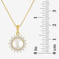 Gemstone Classics™ Lab Grown White Sapphire Pearl Halo Pendant - image 3