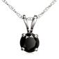 Parikhs 14kt. White Gold Round Black Diamond Pendant - image 1