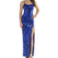 Juniors Crystal Doll Damask Sequin Lace-Up Back Sheath Dress - image 3