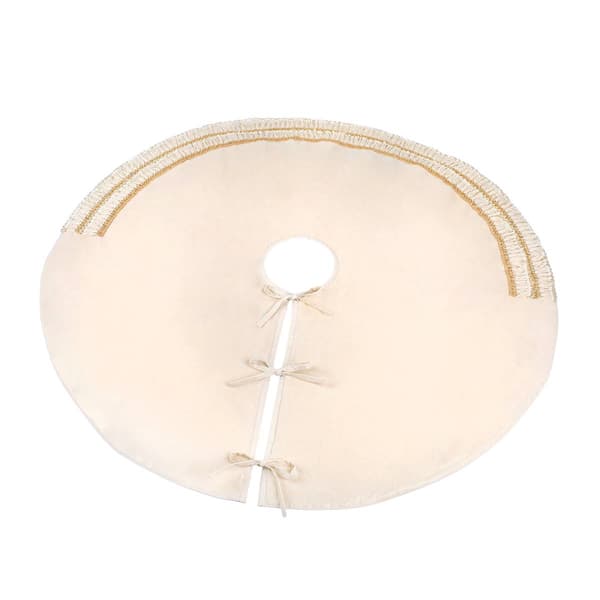 National Tree 52in. Gold Fringe Detail Tree Skirt
