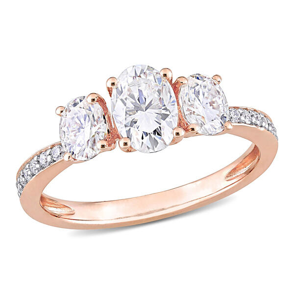 Diamond Classics&#40;tm&#41; 10kt. Rose Gold Oval Moissanite Ring - image 
